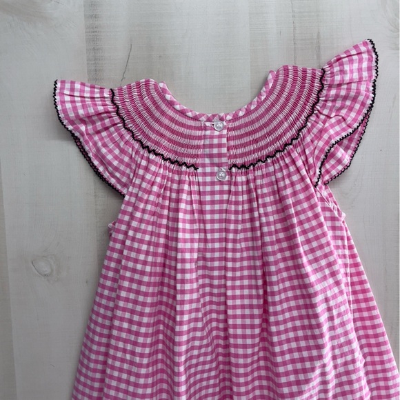 CLASSIC WHIMSY girls smocked Disney Minnie Mouse dress pink gingham 5Y cotton - Picture 6 of 7
